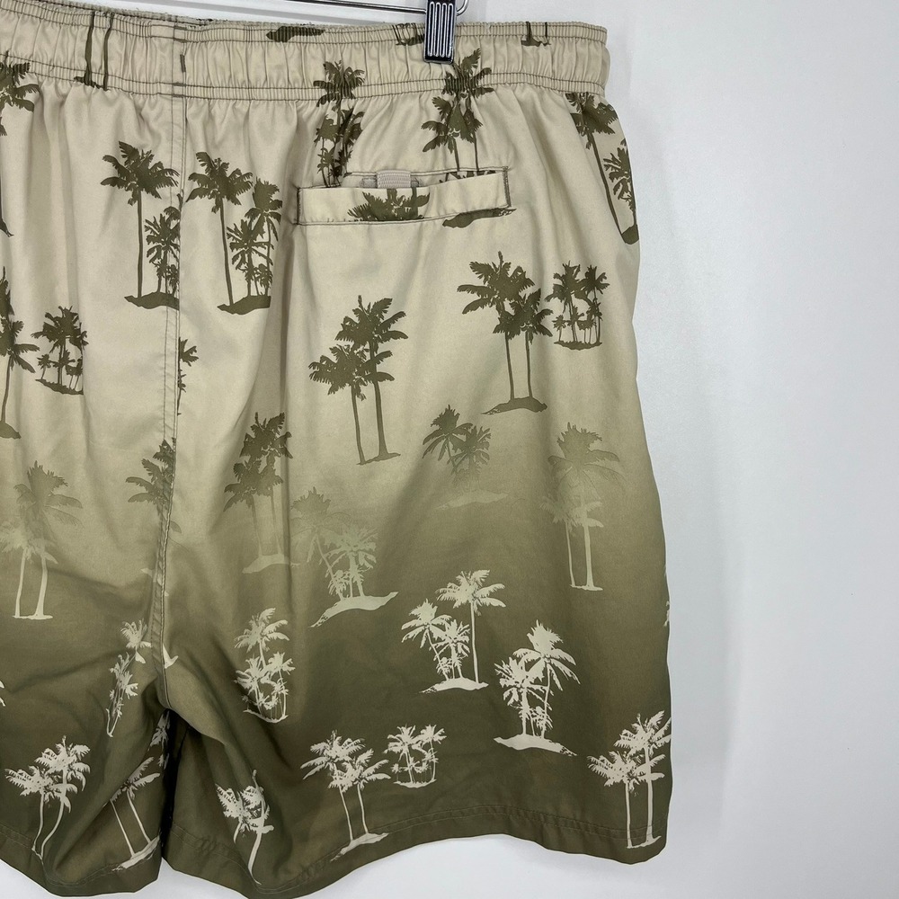 Croft & Barrow Mens XXL Swim Trunks Palm Tree Tropical Ombre Green Board Shorts - Picture 10 of 12